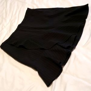 BCBG Max Azria Black Pinstripe Ruffle Skirt